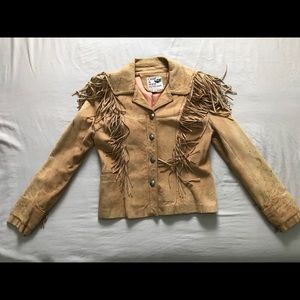 Vintage fringed suede jacket